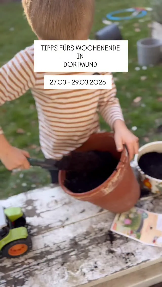 Mit dem Start der Osterferien beginnt eine besondere Zeit für Familien in Dortmund. Die Tage werden länger, der Frühling zeigt sich von seiner schönsten Seite und überall warten kleine und große Erlebnisse auf euch. Ob kreative Aktionen, Ausflüge oder Veranstaltungen rund um Ostern, dieses Wochenende bietet viele Möglichkeiten für gemeinsame Familienzeit.

Freitag, 27.03

	•	10:00 bis 21:00 Uhr, Abschiedsabend, @hejstore 
	•	Feuer, Eine Ausstellung über Faszination und Gefahr, @dasa_dortmund 
	•	15:30 Uhr, Bilderbuchkino, Meerschweinchentage, Stadtteilbibliothek Hörde

Samstag, 28.03

	•	10:00 bis 13:00 Uhr, Tag der offenen Tür, Waldkindergartengruppe des Familienzentrums Abenteuerland, Treffpunkt Wanderparkplatz Buchst 185, 44369 Dortmund
	•	10:00 bis 14:00 Uhr, Kleiner Kinder und Babytrödelmarkt, Regenbogenhaus im Westfalenpark
	•	11:00 bis 13:30 Uhr, Osterbacken, @freischuetzschwerte 
	•	16:30 Uhr, Puse und Muckel suchen den Osterhasen, Ev Kirchengemeinde Berghofen, Fasanenweg 22

Sonntag, 29.03

	•	ab 11:30 Uhr, Spielplatzfest, @schiffshebewerkhenrichenburg 
	•	11:00 bis 16:00 Uhr, Osterbasteln, @kindermuseum_adlerturm 
	•	12:00 Uhr, Tanz mal mit der Maus mit dem WDR Funkhausorchester, @konzerthaus_do 
	•	15:00 Uhr, Vorlesung: Mahlzeit, @literaturhaus.dortmund 
	•	15:00 Uhr, Hola Frida, Bundesstart, @sweetsixteenkino 

🚨Hinweis: Bitte prüft alle Veranstaltungen direkt beim Anbieter – kurzfristige Änderungen sind möglich.

👉 Für mehr Tipps und Familieninspiration in Dortmund: @dortmundmitkind folgen!

#wochenendtipp
#dortmundmitkind
* #familienzeit 
* wochenendeindortmund