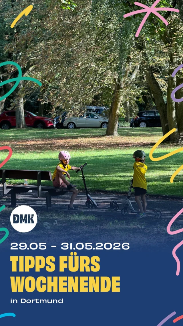 Das Wochenende wird wieder richtig bunt und voll mit tollen Familienaktionen. Vielleicht ist diesmal ja ein neues Lieblingsfest, ein Flohmarkt oder ein spontaner Ausflug für euch dabei.

Freitag 29.05

* 16:30 bis 18:00 Uhr, Tag des Mädchenfußballs, Sportplatz Bergeshöh, Lichtendorfer Str. 143A
* 16:00 bis 19:00 Uhr, Hof-Flohmarkt, @jfswellinghofen 
* 14:00 bis 21:00 Uhr, Unterhaltung gemeinsam, @unterhaltunglieblingsstuecke 
* 14:00 Uhr, Nintendo Switch für Kinder ab 10 Jahren, Stadtteilbibliothek Hörde

Samstag 30.05

* 10:00 bis 13:00 Uhr, Kita-Flohmarkt, Kita Heilig-Geist, Von-Recke-Str. 42
* 11:00 bis 15:00 Uhr, Frühlingsfest, @blotevogelschule 
* 11:00 bis 17:00 Uhr, Hinterhof-Trödel, @ettics.fashion 
* 14:00 bis 18:00 Uhr, 30 Jahre KiTa Kidele Fest, Tinkhofstr. 75, Waltrop
* 11:00 bis 20:00 Uhr, Ausstellung „Müll. Eine Ausstellung über die globalen Wege des Abfalls“, @museumostwall 
* 11:00 bis 16:00 Uhr, Dortmund gemeinsam – Dortmunds großes Mitmachfest, @dortmund_erleben 
* Auch am 31.05, Kite-Drachenfestival und Familienfest, Segelfluggelände Derner Straße, Kamen
* Mondos Atelier: Blühende Überraschungskugeln, @mondo_mio_kindermuseum 

Sonntag 31.05

* 15:00 Uhr, Kinderwelten: Uhuwe liest vor, @literaturhaus.dortmund 
* 11:00 bis 17:00 Uhr, Tag der Biologischen Vielfalt, @naturmuseum_dortmund 
* 12:00 bis 16:00 Uhr, Kinderfest mit Trödelmarkt, @werkstadt_witten 
* Ab 10:30 Uhr, Garagen- und Hoftrödelmarkt im Neubaugebiet der Brechtener Heide,
* Feuer – Eine Ausstellung über Faszination und Gefahr, @dasa_dortmund 
* Ab 11:30 Uhr, Familiensonntag, @zechezollerndortmund 
* 12:00 bis 17:00 Uhr, „Jeder Tag ist Kindertag“, Günter-Samtlebe-Platz
* 12:00 bis 18:00 Uhr, Väter-Kinder-Spiel-und-Spaß-Tag auf Gut Königsmühle
* 15:00 Uhr, Märchenspaziergang mit der Wortwirkerin, Rombergpark
* 15:00 Uhr, Schulbandfestival 2026, @soundzz.domicil 
* 18:00 Uhr, Job Safari, @kjtdortmund 
* Survival Race Kids Dortmund, Fredenbaumpark Festwiese

🚨Hinweis: Bitte prüft alle Veranstaltungen direkt beim Anbieter – kurzfristige Änderungen sind möglich.

👉 Für mehr Tipps und Familieninspiration in Dortmund: @dortmundmitkind folgen
