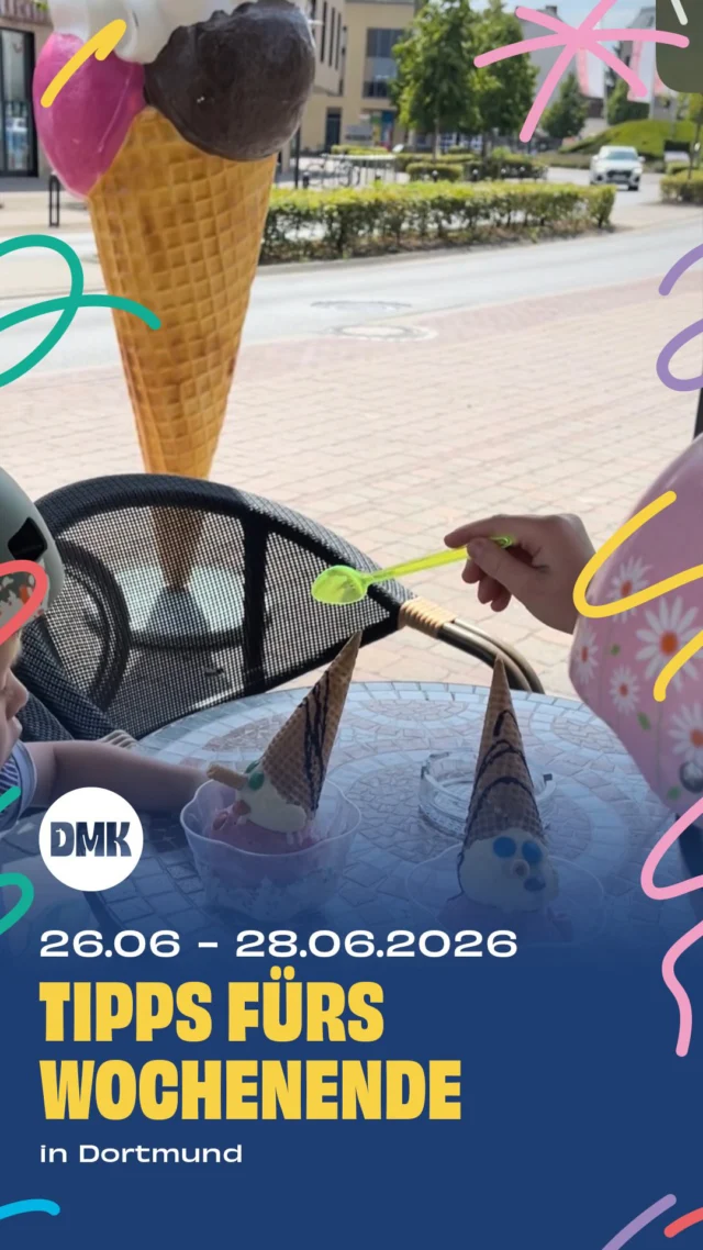 Das wird ein heißes Wochenende. Neben vielen Sommerfesten, Flohmärkten und Familienaktionen solltet ihr die Temperaturen gut im Blick behalten und euch vorab informieren, ob Veranstaltungen wie geplant stattfinden. 

Freitag, 26.06

* 13:00 bis 17:00 Uhr, Kleidertausch, @jfswellinghofen 
* Ab 15:00 Uhr, Sommerfest auf dem Marktplatz vor @bioladen.und.cafe 
* 10:00 bis 14:00 Uhr, Tauschparty Mama & Mini, SKF Hörde, @youngcaritasdortmund 
* 16:00 bis 16:45 Uhr, KinderUni „Gummi? Doch womit? Mit Antriebstechnik!“, Hörsaal 2, Emil-Figge-Straße 50
* Ab 14:00 Uhr, Mittelaltermarkt am Haus Rodenberg, bis 28.06.
* 15:00 Uhr, Märchenstunde in der Bibliothek, Stadtteilbibliothek Hörde

Samstag, 27.06

* Ab 14:00 Uhr,  Straßenfest, @raumvorort 
* Ab 14:00 Uhr, Sommerfest im Floriankindergarten, Lünen
* 11:00 bis 14:00 Uhr, Kinderkleider-Tauschparty, @usb_bochum 
* Kinderflohmarkt, SOS-Kita Krönchen, Kronprinzenstraße 89–93
* 11:00 bis 16:00 Uhr, 6. Quartiersflohmarkt im StadtGarten-Quartier, Lünen
* Ab 15:00 Uhr, Sommerfest im Gartenverein Am Alten Flughafen
* 14:00 bis 18:00 Uhr, Sommerfest, @communitymusic_khd 
* 11:00 bis 15:00 Uhr, Tag der offenen Tür, Kita St. Augustinus, Oesterstraße 135
* Ab 15:00 Uhr, großes Sommer- und Kinderfest im KGV Hafenwiese, auch am 28.06.
* 10:00 bis 14:00 Uhr, Kinder- und Spielzeugmarkt, Arcostraße 70
* Ab 09:00 Uhr, 9. Segel-Stadtmeisterschaft, Yachtclub Phoenixsee e.V.

Sonntag, 28.06
* 12:00 bis 16:00 Uhr, Sport- und Spiel-Fest INKLUSIV, Turnhallen Nord III und IV, Burgholzstraße 151
* Wanderausstellung „Alles im Angebot“, @dasa_dortmund 
* Ab 11:00 Uhr, Familienflohmarkt, Galopprennbahn Dortmund
* 10:15 Uhr und 12:00 Uhr, 3. Sitzkissenkonzert „Die Spielzeugschachtel“, @theaterdortmund 
* 15:30 bis 17:00 Uhr, Mondos Atelier „Kreative Kohle-Monster“, Mondo Mio
* 16:00 Uhr, Emil und die Detektive, @kjtdortmund 
* 11:00 bis 20:00 Uhr, Ausstellung „Müll. Eine Ausstellung über die globalen Wege des Abfalls“, @museumostwall 

🚨Hinweis: Bitte prüft alle Veranstaltungen direkt beim Anbieter – kurzfristige Änderungen sind möglich.

👉 Für mehr Tipps und Familieninspiration in Dortmund: @dort