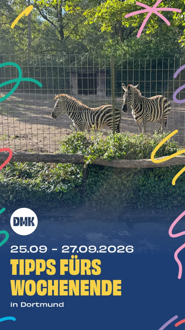 Der Herbst ist da und dieses Wochenende ist in Dortmund wieder richtig viel los! Von Hofflohmärkten und Festen über kreative Angebote bis zu Familienaktionen – hier kommen unsere Tipps für euch.

Freitag, 25.09.

* 13 bis 17 Uhr, Demokratietag Scharnhorst, @asp_scharnhorst 
* Ausstellung „KONSUM – Alltagsdinge zwischen Nutzen, Sehnsucht und Überfluss“, @mkk_dortmund 

Samstag, 26.09.

* 11 bis 15 Uhr, Hofflohmärkte Berghofen
* 11 bis 16 Uhr, auch am 27.09., Herbstfest im @lwl_freilichtmuseumhagen 
* Hofflohmärkte Hombruch
* 9 bis 12 Uhr, Kleider- und Spielzeugbörse, Kindergarten Regenbogen, Im Winkel 22, Schwerte-Ergste
* Ab 9 Uhr, 7th Basketball Jam – Dein Court, Dein Spiel!, @keuninghausofficial 
* 9 bis 13 Uhr, Tag der offenen Tür, @rss_dortmund 
* 10 bis 14 Uhr, Tag der offenen Tür, @blotevogelschule 
* 10 bis 13 Uhr, Kinderflohmarkt, Berliner Str. 6, @lebenshilfedortmund 
* 9 bis 14 Uhr, 19. Mengeder Büchermarkt, Stadtteilbibliothek Mengede
* Ab 9 Uhr, 12-Stunden-Charity-GoKart-Rennen, Gut Königsmühle
* 11 bis 15 Uhr, Gratis Manga Day 2026, @schauraum.comic.cartoon 

Sonntag, 27.09.

* Dortmunder Familienlauf, @revierpark_wischlingen 
* 11 bis 16 Uhr, Pferde-Flohmarkt, @rv.dortmund_nordost 
* Ab 13 Uhr, Heavysaurus, @junkyard_dortmund 
* 11 bis 18 Uhr, Trödelmarkt im Westfalenpark
* Ab 11 Uhr, Mondos Atelier, @mondo_mio_kindermuseum 
* 14 bis 15:15 Uhr, Familienführung, @kindermuseum_adlerturm 
* Ab 11:30 Uhr, Familiensonntag, @zechezollerndortmund 
* 18 Uhr, JOB SAFARI, @kjtdortmund 
* 11 Uhr, Familienflohmarkt, Galopprennbahn

🚨Hinweis: Bitte prüft alle Veranstaltungen direkt beim Anbieter – kurzfristige Änderungen sind möglich.

👉 Für mehr Tipps und Familieninspiration in Dortmund: @dortmundmitkind